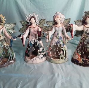 Set CERAMIC 4 SEASON CANDLE HOLDERS